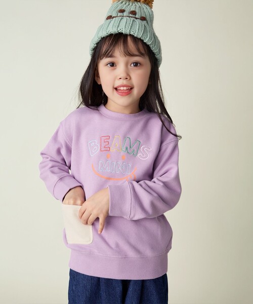 BEAMS mini（ビームスミニ）の「スマイル 刺繍 スウェット （90～130cm）（スウェット・キッズ・ホワイト系その他5/ネイビー/レッド系その他/オレンジ・120/110/100/130/90）」の9枚目の写真
