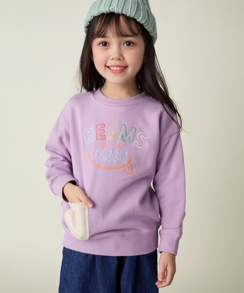 BEAMS mini（ビームスミニ）の「スマイル 刺繍 スウェット （90～130cm）（スウェット・キッズ・ホワイト系その他5/ネイビー/レッド系その他/オレンジ・120/110/100/130/90）」の10枚目の写真