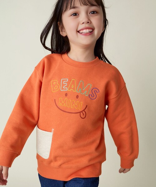 BEAMS mini（ビームスミニ）の「スマイル 刺繍 スウェット （90～130cm）（スウェット・キッズ・ホワイト系その他5/ネイビー/レッド系その他/オレンジ・120/110/100/130/90）」の12枚目の写真