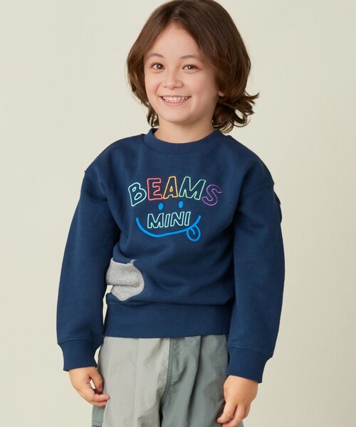 BEAMS mini（ビームスミニ）の「スマイル 刺繍 スウェット （90～130cm）（スウェット・キッズ・ホワイト系その他5/ネイビー/レッド系その他/オレンジ・120/110/100/130/90）」の16枚目の写真