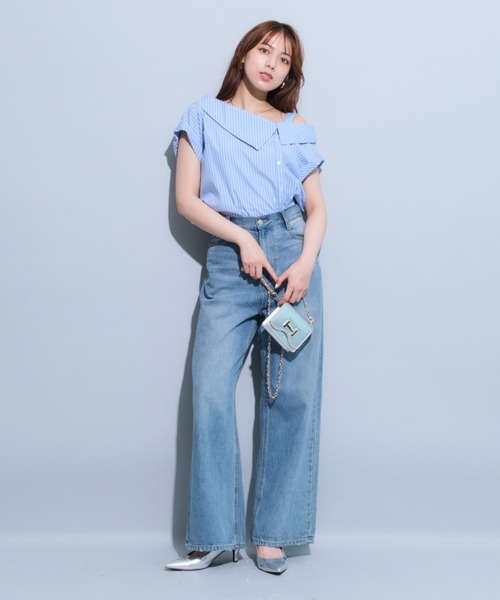 半額 50％OFFの通販 Mystrada（マイストラーダ）の「アシメオフショルシャツ（シャツ トップス