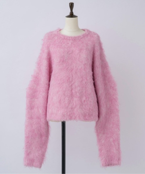 musubore(ムスボレ)の「lose sleeve brushed shaggy NT / ルーズスリーブシャギーニット(ニット/セーター・レディース・ピンク/ネイビー/その他/グレー・FREE)」の3枚目の写真