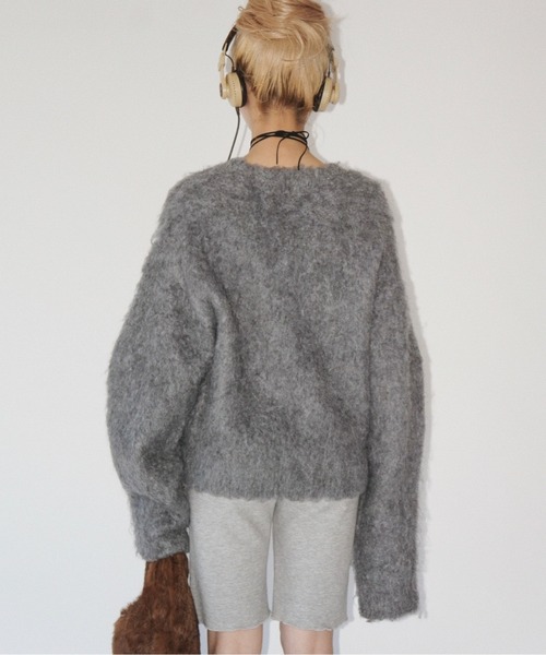 musubore(ムスボレ)の「lose sleeve brushed shaggy NT / ルーズスリーブシャギーニット(ニット/セーター・レディース・ピンク/ネイビー/その他/グレー・FREE)」の6枚目の写真