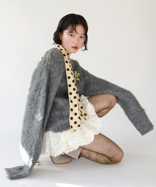 musubore(ムスボレ)の「lose sleeve brushed shaggy NT / ルーズスリーブシャギーニット(ニット/セーター・レディース・ピンク/ネイビー/その他/グレー・FREE)」の18枚目の写真