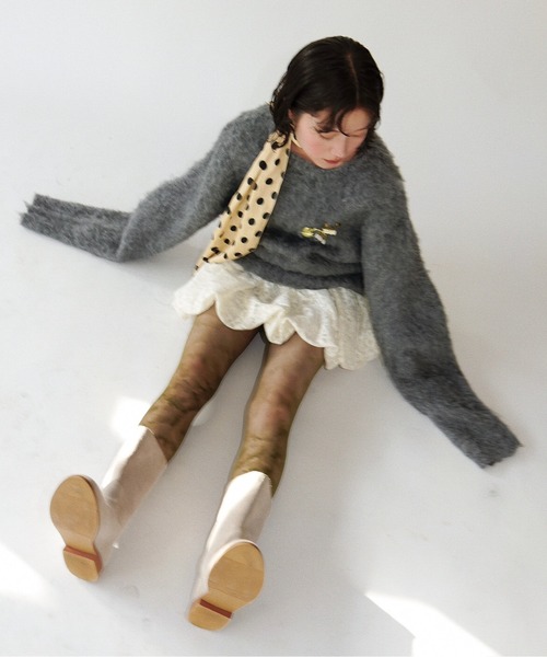 musubore(ムスボレ)の「lose sleeve brushed shaggy NT / ルーズスリーブシャギーニット(ニット/セーター・レディース・ピンク/ネイビー/その他/グレー・FREE)」の19枚目の写真