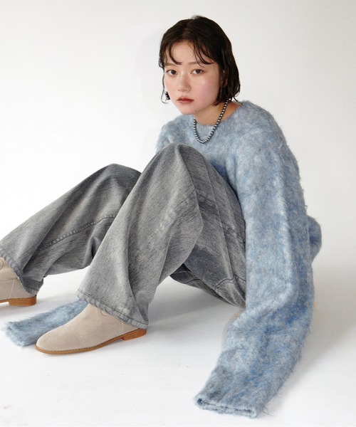 musubore(ムスボレ)の「lose sleeve brushed shaggy NT / ルーズスリーブシャギーニット(ニット/セーター・レディース・ピンク/ネイビー/その他/グレー・FREE)」の21枚目の写真