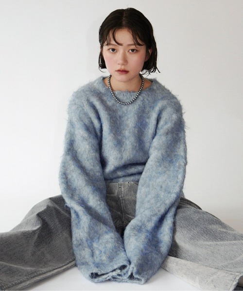 musubore(ムスボレ)の「lose sleeve brushed shaggy NT / ルーズスリーブシャギーニット(ニット/セーター・レディース・ピンク/ネイビー/その他/グレー・FREE)」の22枚目の写真