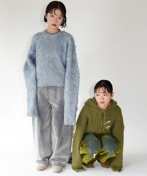 musubore(ムスボレ)の「lose sleeve brushed shaggy NT / ルーズスリーブシャギーニット(ニット/セーター・レディース・ピンク/ネイビー/その他/グレー・FREE)」の11枚目の写真