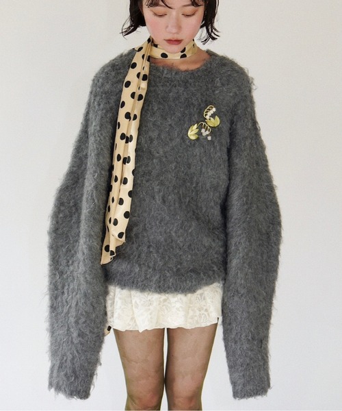 musubore(ムスボレ)の「lose sleeve brushed shaggy NT / ルーズスリーブシャギーニット(ニット/セーター・レディース・ピンク/ネイビー/その他/グレー・FREE)」の20枚目の写真