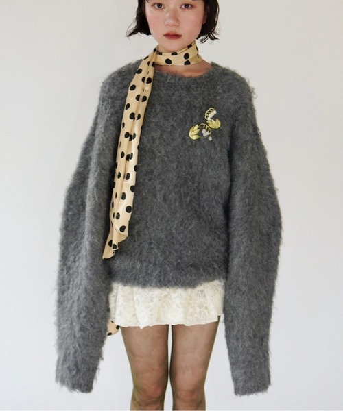 musubore(ムスボレ)の「lose sleeve brushed shaggy NT / ルーズスリーブシャギーニット(ニット/セーター・レディース・ピンク/ネイビー/その他/グレー・FREE)」の15枚目の写真