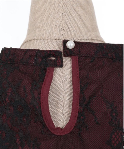 axes femme kawaii（アクシーズファムカワイイ）の「レース重ね半袖ブラウス（シャツ/ブラウス・レディース・ワイン/ブラック/ホワイト・MEDIUM）」の15枚目の写真