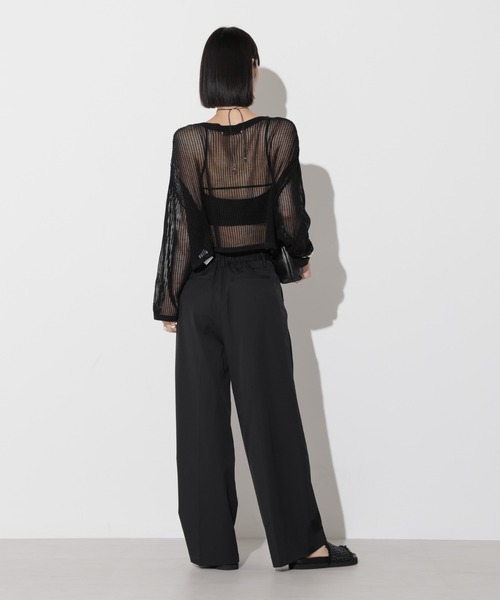 Apo(s)ture(アポスチャー)の「ARIA-007/撥水ツイルストレッチタックワイドパンツ(その他パンツ・レディース・ベージュ/ネイビー/グリーン/ブラック・XS/S/M/L/XL)」の18枚目の写真