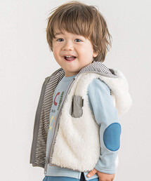 BeBe | シープボアフード付きジップベスト(80~90cm)(ベスト)