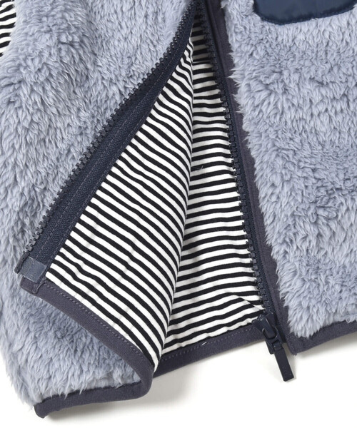BeBe(ベベ)の「シープボアフード付きジップベスト(80~90cm)(ベスト・キッズ・ブルー/オフホワイト・FREE)」の14枚目の写真