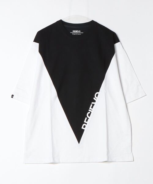 REGIEVO(レジエボ)の「【REGIEVO】 バイカラー切替 スポティーTシャツ 半袖Tee(Tシャツ/カットソー・メンズ・グレー/ブラック/オフホワイト・LARGE/MEDIUM)」の10枚目の写真