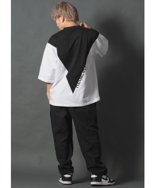 REGIEVO(レジエボ)の「【REGIEVO】 バイカラー切替 スポティーTシャツ 半袖Tee(Tシャツ/カットソー・メンズ・グレー/ブラック/オフホワイト・LARGE/MEDIUM)」の17枚目の写真