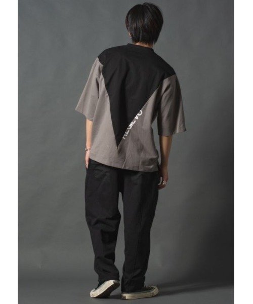 REGIEVO(レジエボ)の「【REGIEVO】 バイカラー切替 スポティーTシャツ 半袖Tee(Tシャツ/カットソー・メンズ・グレー/ブラック/オフホワイト・LARGE/MEDIUM)」の14枚目の写真