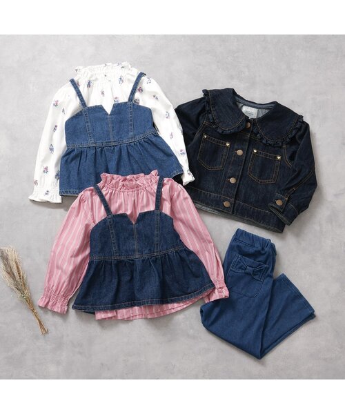 apres les cours（アプレレクール）の「デニムビスチェ&チュニックセット（ベスト・キッズ・その他3/ピンク・110/100/90/80/140/130/120）」の15枚目の写真