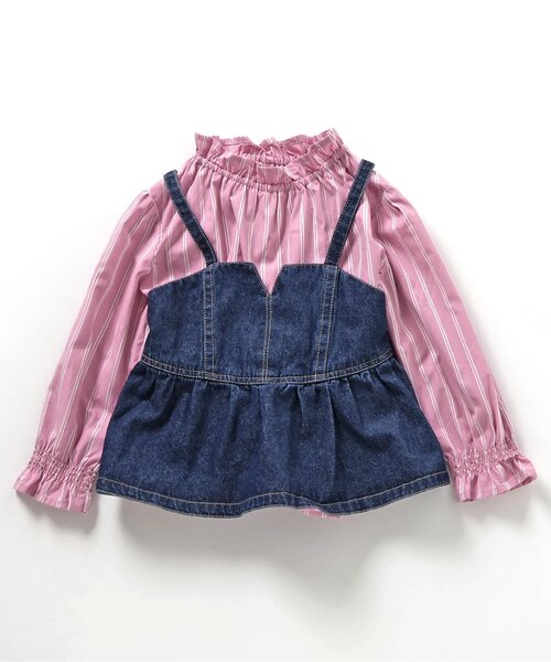 apres les cours（アプレレクール）の「デニムビスチェ&チュニックセット（ベスト・キッズ・その他3/ピンク・110/100/90/80/140/130/120）」の10枚目の写真
