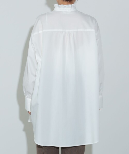 BEAMS HEART（ビームスハート）の「スタンドフリル チュニックシャツ（シャツ/ブラウス・レディース・ブラック/オフホワイト/ベージュ・FREE）」の18枚目の写真