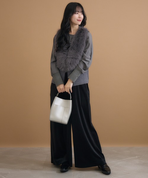 KATHARINE ROSS（キャサリンロス）の「【KATHARINE ROSS】ファーコンビニットベスト（ベスト・レディース・ベージュ/グレー・MEDIUM）」の8枚目の写真