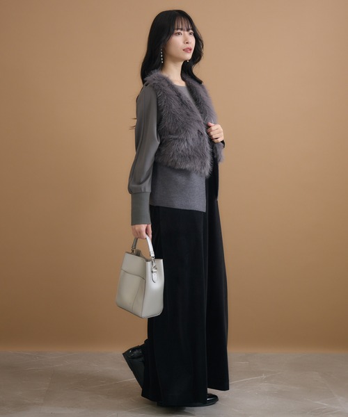 KATHARINE ROSS（キャサリンロス）の「【KATHARINE ROSS】ファーコンビニットベスト（ベスト・レディース・ベージュ/グレー・MEDIUM）」の12枚目の写真