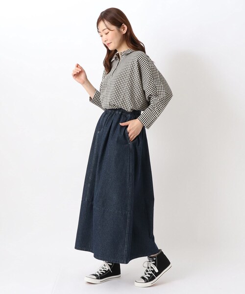 one'sterrace(ワンズテラス)の「ドルマン風 ゆったりブラウス(シャツ/ブラウス・レディース・アイボリー系8/グリーン系その他6/ネイビー系5・02)」の13枚目の写真