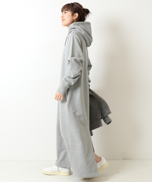 Spick & Span（スピックアンドスパン）の「《追加2一部店舗+WEB限定》ヘビー裏毛ロングワンピース（ワンピース・レディース・チャコールグレー/グレー・FREE）」の9枚目の写真