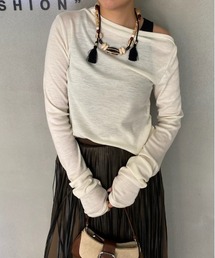Ameri | WOOL ONE SHOULDER CUT TOP(Tシャツ/カットソー)