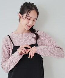 Cutie Blonde | レイヤードコーデに 程よいシアー感 花柄メロウトップス(Tシャツ/カットソー)