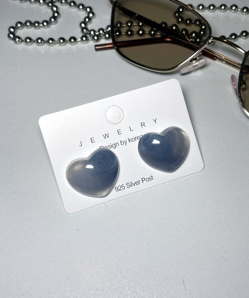 ARCHIVER（アーカイバ）の「【Bz】クリアマーブルハートピアス（MA W146）（ピアス（両耳用）・レディース・グリーン/ピンク/パープル/ブラウン/ブルー・FREE）」の5枚目の写真