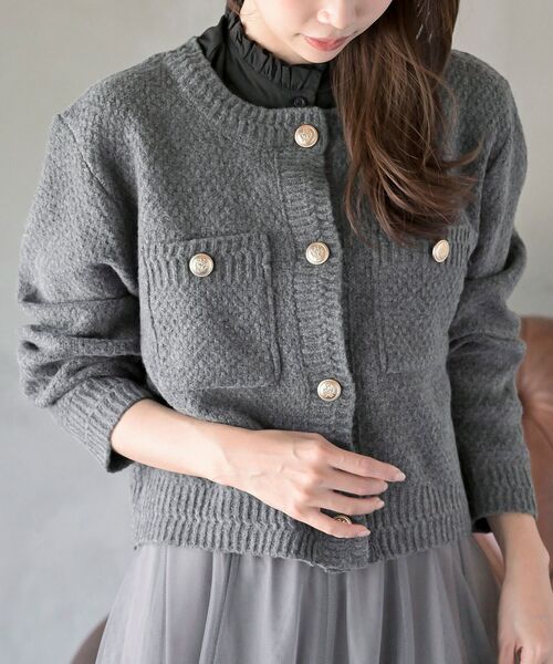 rps（アールピーエス）の「ゴールド釦使いニットジャケット（その他