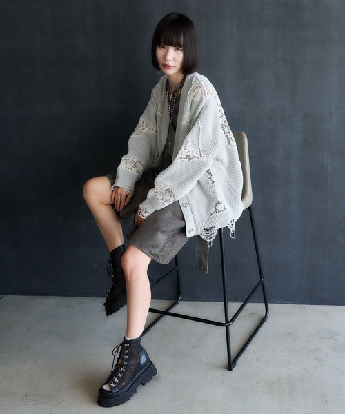 HARE（ハレ）の「【EDGY MODE】レースドッキングカーディガン(HARE