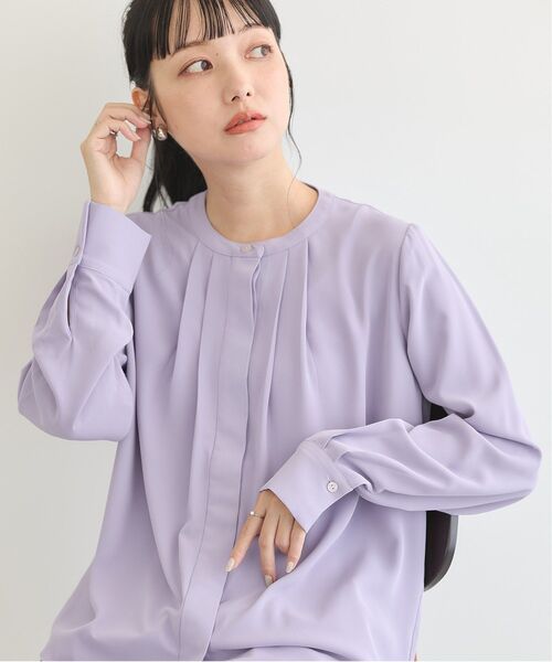 earth music&ecology(アースミュージックアンドエコロジー)の「フロントタックブラウス(シャツ/ブラウス・レディース・アイボリー/ベージュ/ネイビー/ラベンダー・FREE)」の5枚目の写真