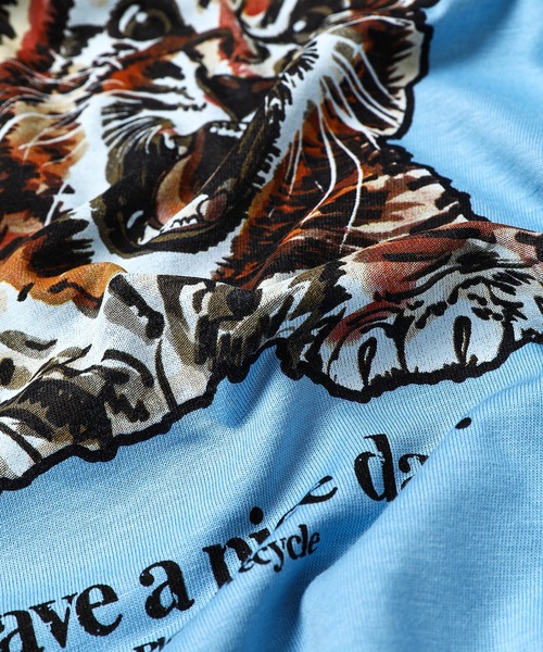 GANNI（ガニー）の「Basic Jersey Tiger Relaxed T-shirt（Tシャツ/カットソー・レディース・ブルー・XS/S/M/L）」の4枚目の写真
