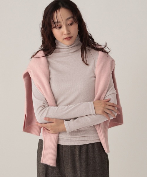 Elura（エルーラ）の「ラメタートルトップス インナー/139374（Tシャツ/カットソー・レディース・ベージュ/ホワイト/ライトグレー/ブラック・MEDIUM/LARGE）」の13枚目の写真