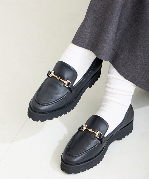 B.C STOCK（ベーセーストック）の「プラットフォームビットローファー（ローファー・レディース・ブラウン/ブラック・SMALL/MEDIUM/LARGE）」の2枚目の写真