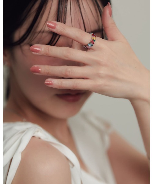 ChooMia（チュミア）の「カラフルスクエアジルコニアリング（リング・レディース・シルバー/ゴールド・15号/11号/13号）」の8枚目の写真