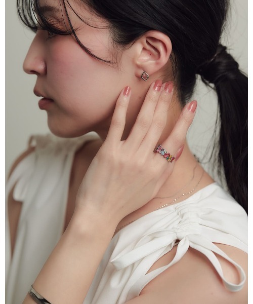 ChooMia（チュミア）の「カラフルスクエアジルコニアリング（リング・レディース・シルバー/ゴールド・15号/11号/13号）」の9枚目の写真