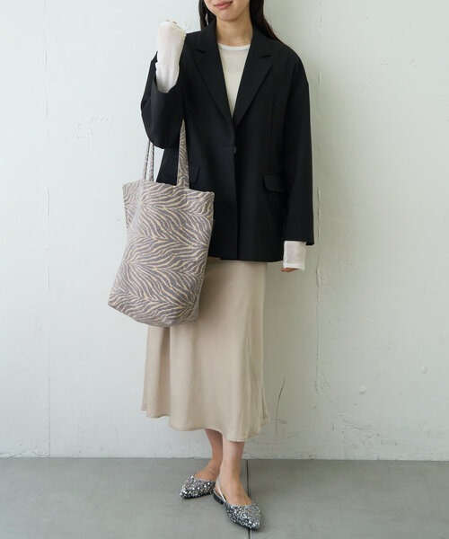 Actually（アクチュアリー）の「アニマルモールジャガードトートバッグ（トートバッグ・メンズ・グレー/ブラック・0）」の8枚目の写真