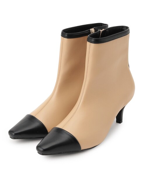OPAQUE.CLIP(オペークドットクリップ)の「【抗菌防臭加工】トゥーキャップショートブーツ(ブーツ・レディース・ブラック/ベージュ系4・02/03)」の4枚目の写真