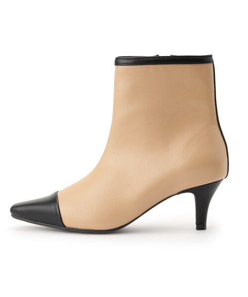 OPAQUE.CLIP(オペークドットクリップ)の「【抗菌防臭加工】トゥーキャップショートブーツ(ブーツ・レディース・ブラック/ベージュ系4・02/03)」の5枚目の写真