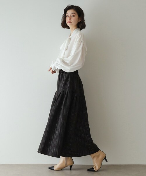 OPAQUE.CLIP(オペークドットクリップ)の「【抗菌防臭加工】トゥーキャップショートブーツ(ブーツ・レディース・ブラック/ベージュ系4・02/03)」の10枚目の写真