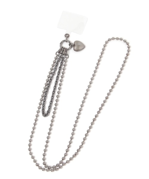 LAKOLE（ラコレ）の「2WAYハートストラップ / 152959（スマホグッズ・レディース・ブラック/その他1・FREE）」の2枚目の写真