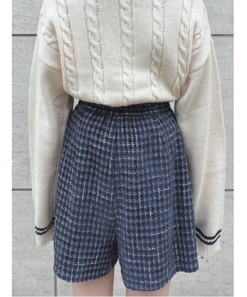 F i.n.t（フィント）の「【セットアップ対応】釦使いファンシーツイードスカパン/fint（その他パンツ・レディース・ライトブルー/ネイビー・FREE）」の7枚目の写真