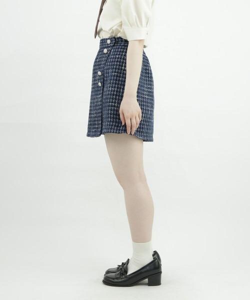 F i.n.t（フィント）の「【セットアップ対応】釦使いファンシーツイードスカパン/fint（その他パンツ・レディース・ライトブルー/ネイビー・FREE）」の12枚目の写真