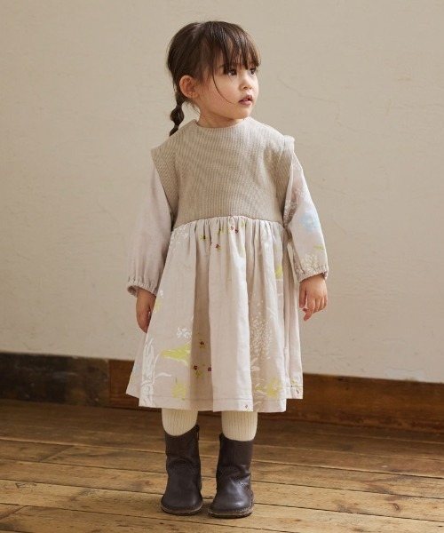 【セール】【NAOMI ITO(ナオミイトウ)】ニットドッキングワンピース 80cm・90cm・100cm（ワンピース）｜NAOMI ITO（ナオミイトウ）