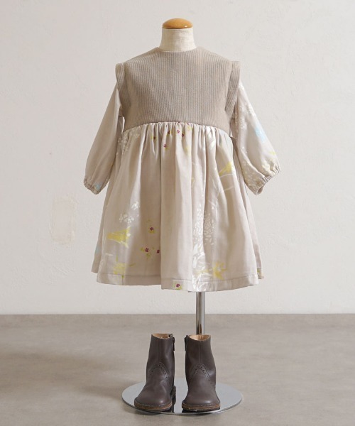 【セール】【NAOMI ITO(ナオミイトウ)】ニットドッキングワンピース 80cm・90cm・100cm（ワンピース）｜NAOMI ITO（ナオミイトウ）