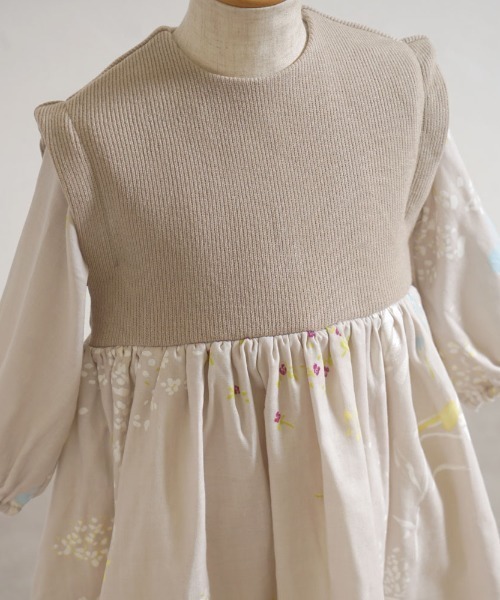 【セール】【NAOMI ITO(ナオミイトウ)】ニットドッキングワンピース 80cm・90cm・100cm（ワンピース）｜NAOMI ITO（ナオミイトウ）