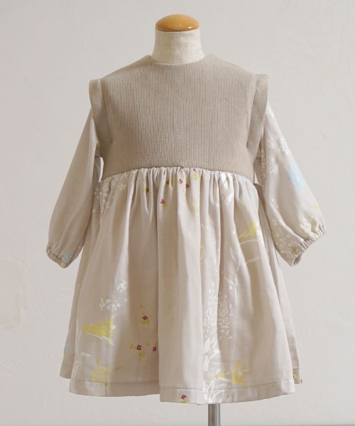 【セール】【NAOMI ITO(ナオミイトウ)】ニットドッキングワンピース 80cm・90cm・100cm（ワンピース）｜NAOMI ITO（ナオミイトウ）